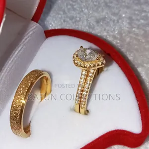 Luxury Non-Fading Sterling and Steel Couples Ring Set
