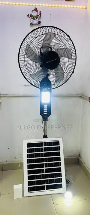Brand New Rechargeable Solar Standing Fan, 12w Panel and Power Cord