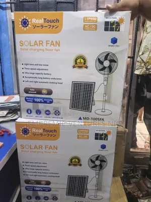 Real Touch Solar Charging Floor Fan With Solar Panel And Bulbs