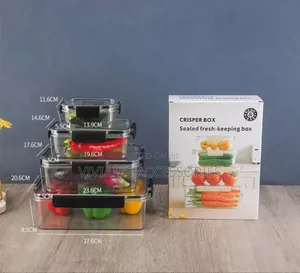 4pcs Set Rectangle Food Storage Box With Lock.
