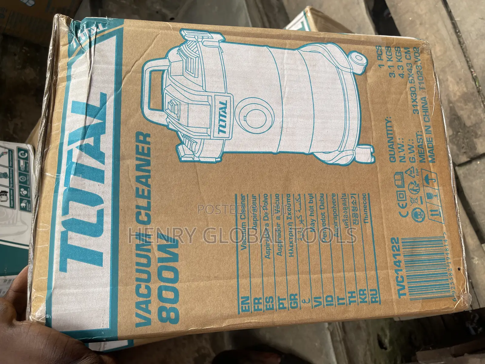800w 12litres Total Wet Dry Vacuum Cleaner