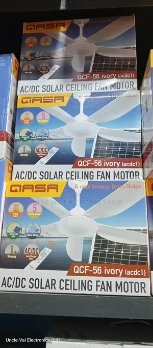 Qasa Ac/Dc Solar Ceiling Fan 56" (Ivory)