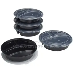 1000ml Microwave Reusable Three Compartment Plates 50pcs