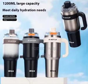1250ml New Style Hot Cold Straw Vacuum Coffee Cup
