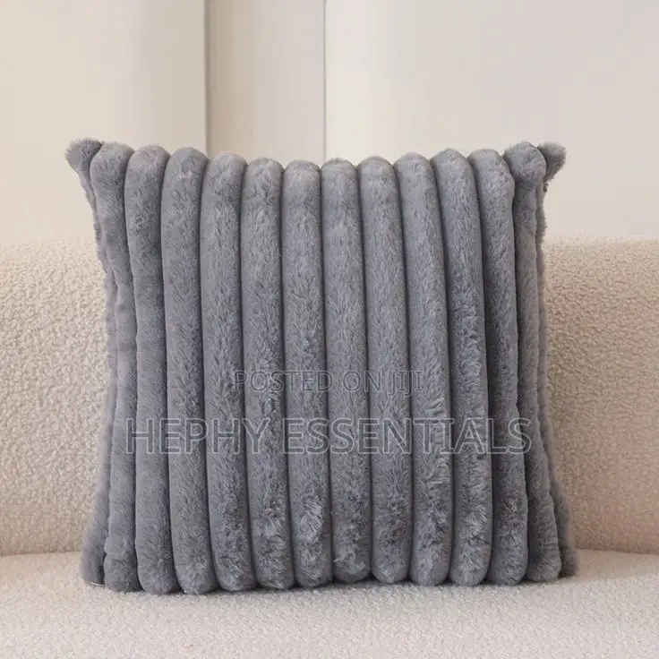 Gray Fuffly Throw Pillows