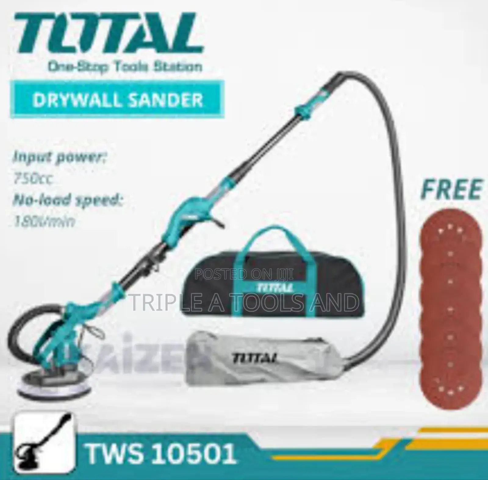Total 1050w Electric Drywall Sander – With Dust Collection System