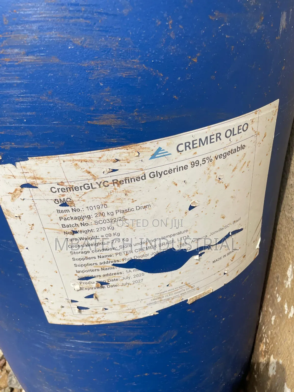 Glycerin 270kg
