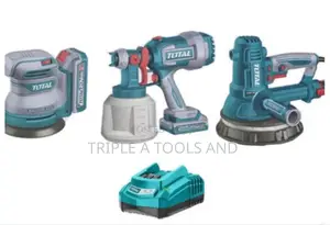 Total 3in1 Combo Kit Spray Gun, Orbit Sander, Drywall Sander