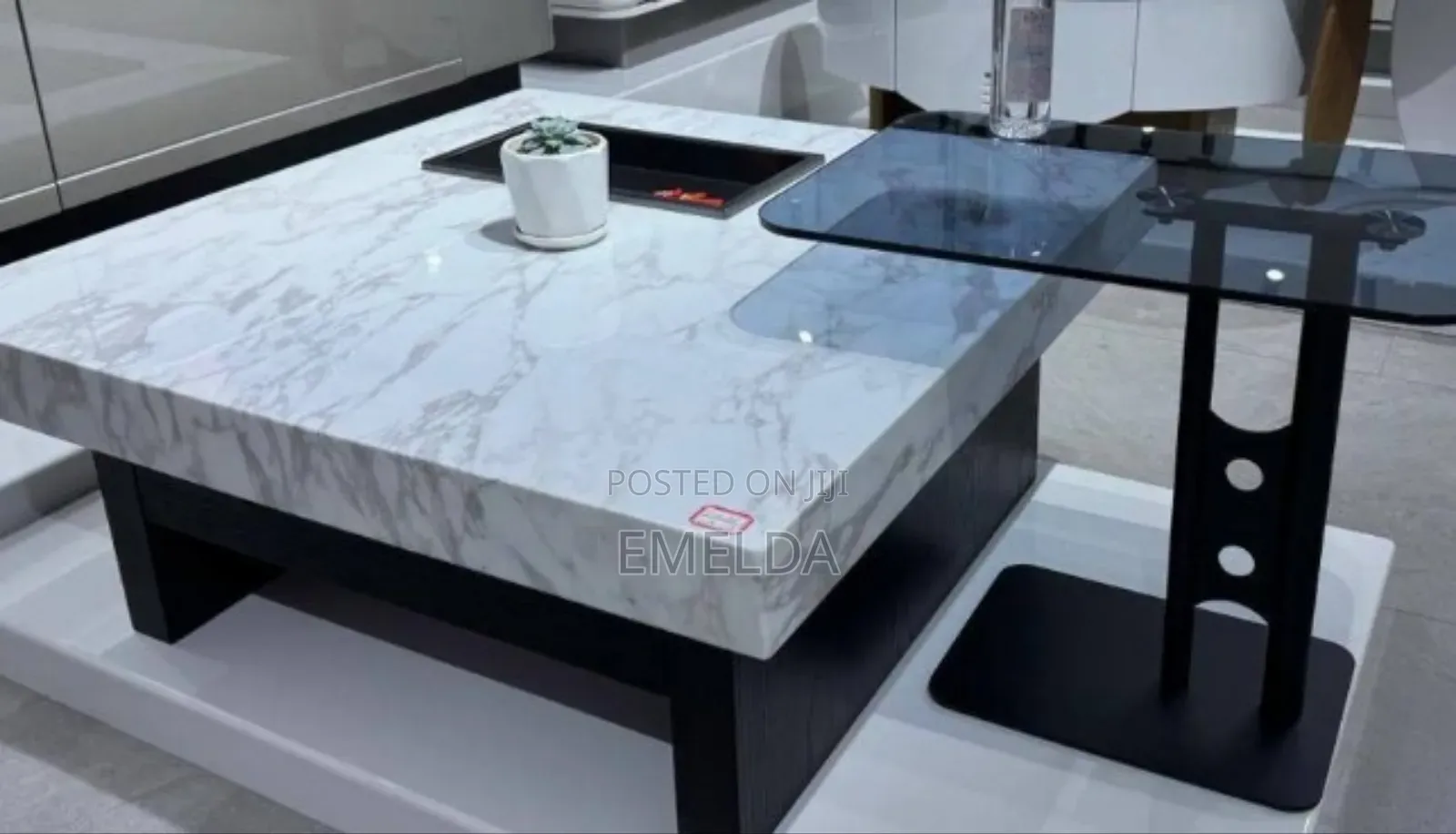 Durable Table of Marble and Stool