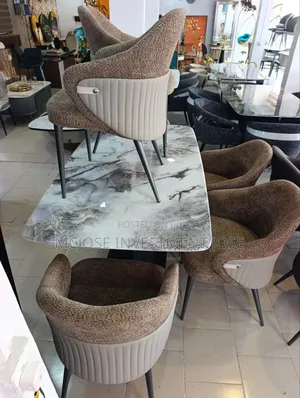 Exotic High Quality Marble Top Dining Table Set.