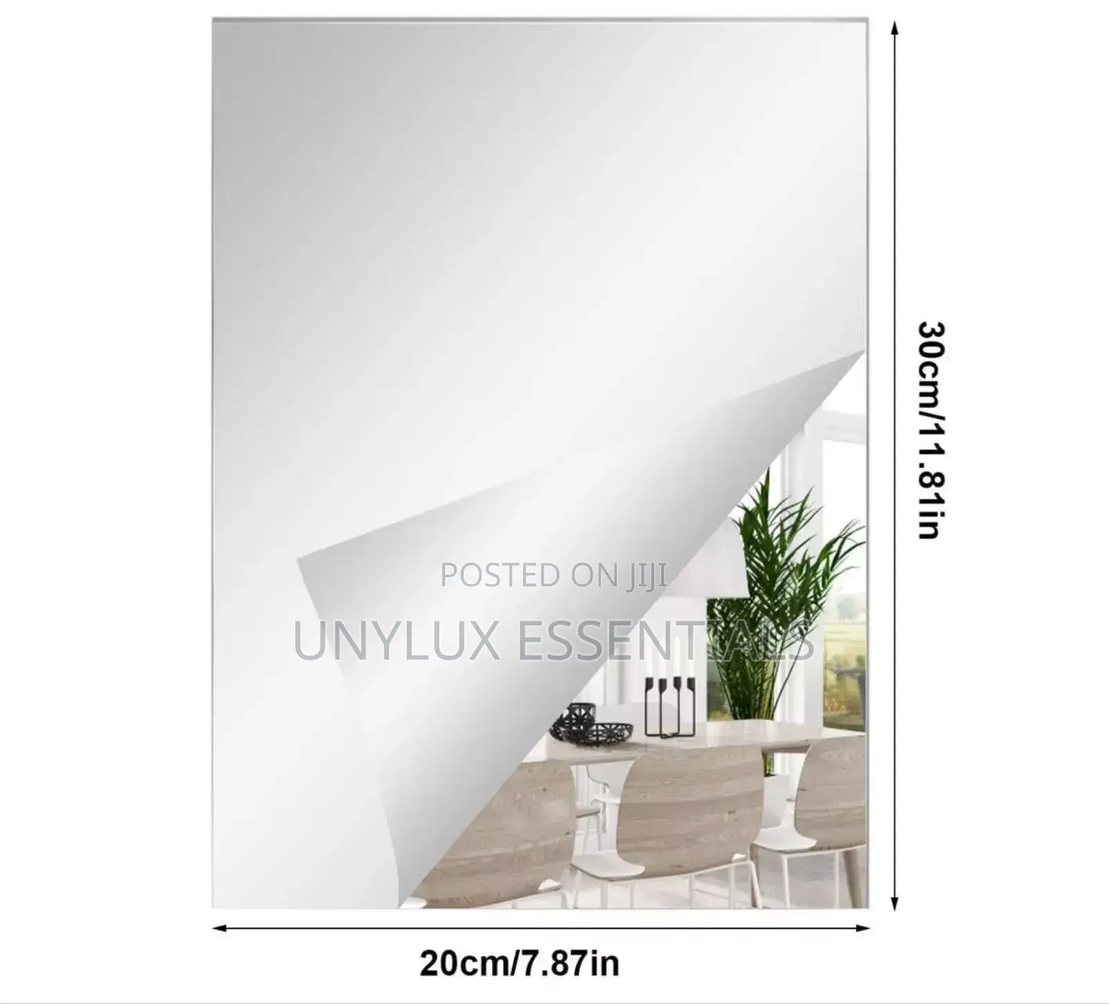 20 X 30cm (Small) Rectangular Adhesive Deco Stick Mirror