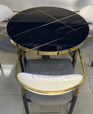 Golden Edge Round Table With 3 Chairs for Sale