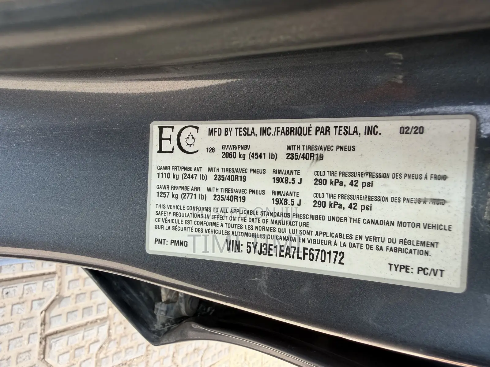 Tesla Model 3 P75D kWh Performance 2020 Gray