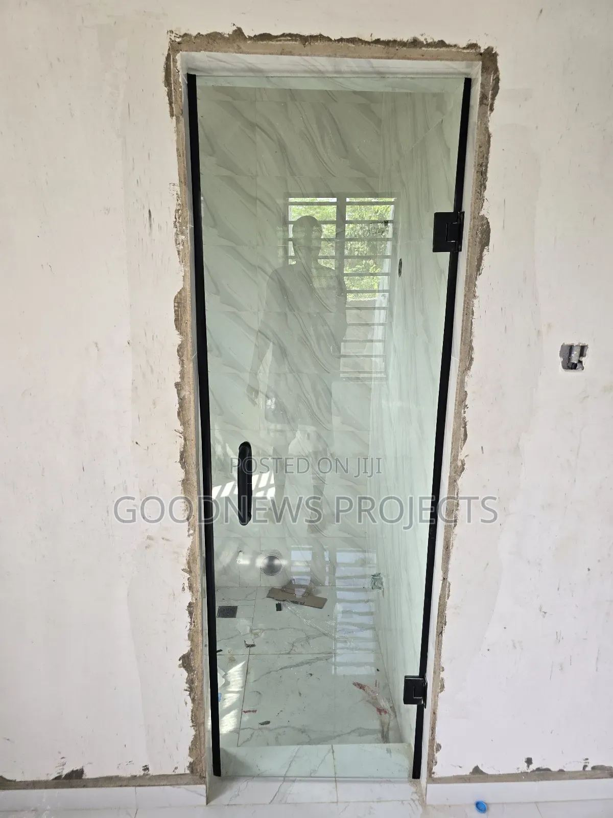 Plain Bathroom Glass Door