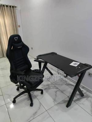 Furgle Branded Black Gaming Chair and Desk Set.