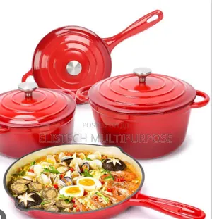 Premium Red Enameled Cast Iron Cookware Set