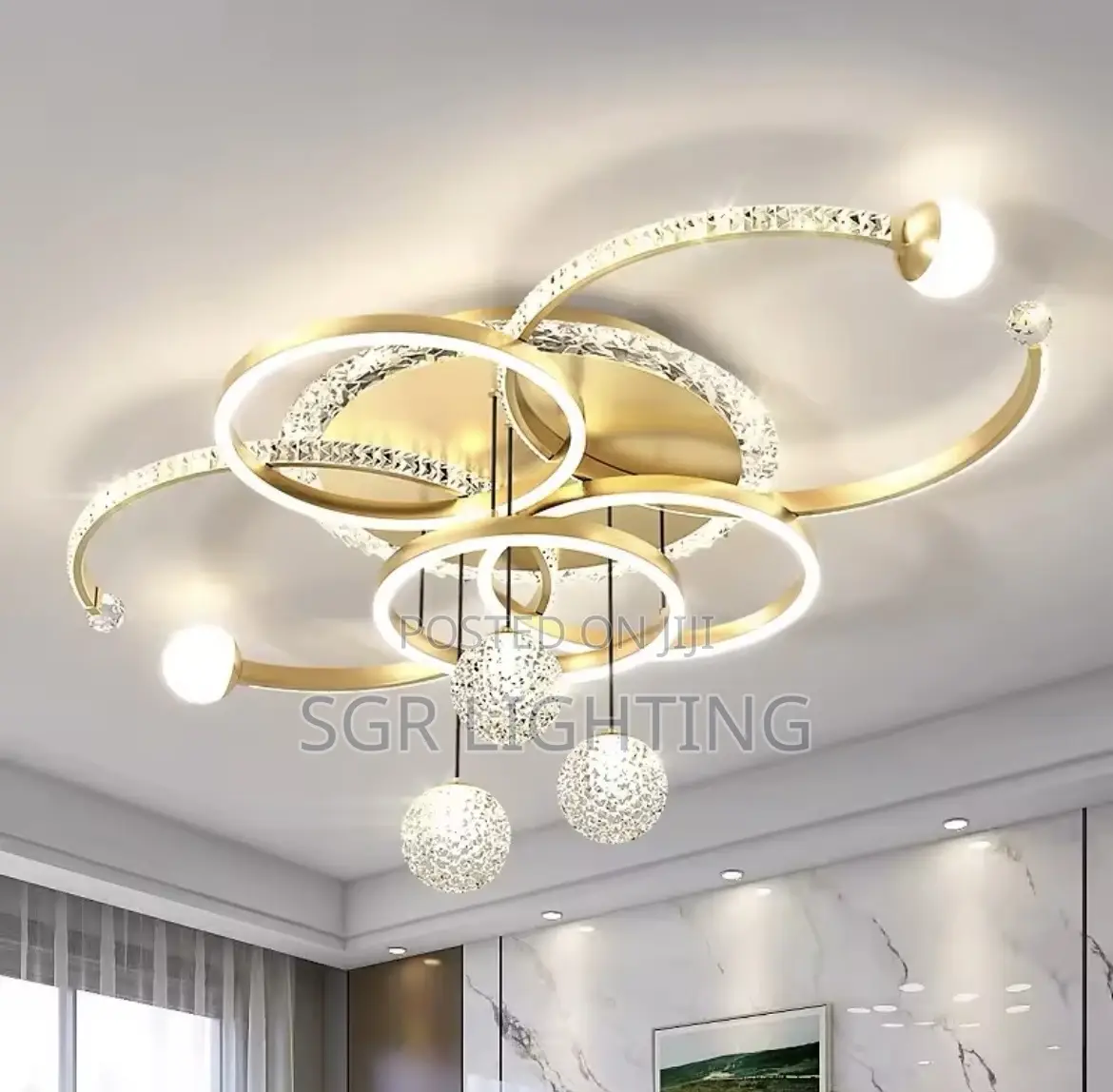 Restaurant Circle Metal Acrylic Led Ceiling Lamp Design