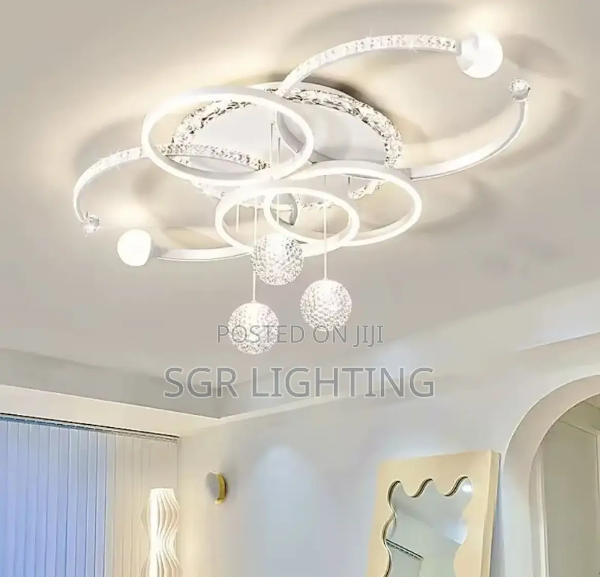 Restaurant Circle Metal Acrylic Led Ceiling Lamp Design