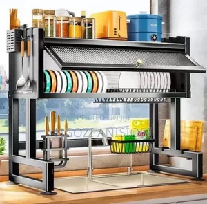 Over the Sink Plate Rack With Glass Cover