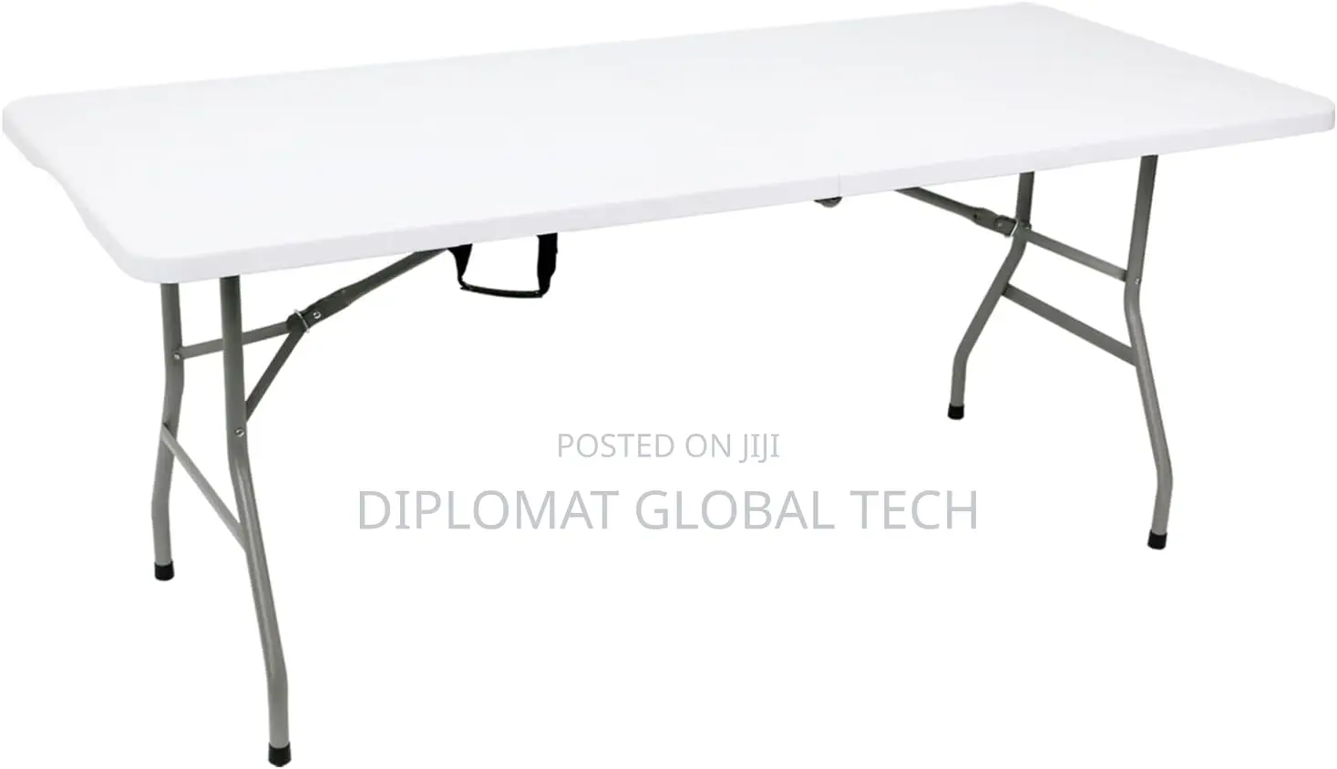 10-Seater Rectangular Plastic Folding Table 6ft With Metal Legs