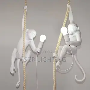 Modern Led Art Monkey Pendant Light Resin Simian Pendant Lamp
