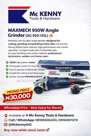 Maxmech 950w Angle Grinder (Ag 950-115l) 🔥