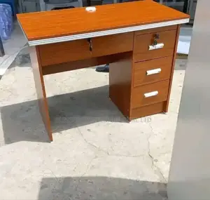 Brown Wooden Office Desk With 3 Drawers
