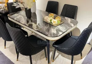 Family Reunion 6 Seater Marble Dining Set for Sale