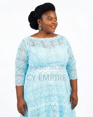 Skyblue Cord Lace Gown