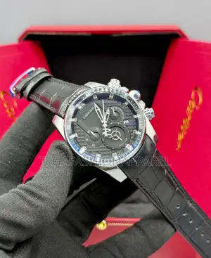 Cartier Chronographic Leather Wristwatch
