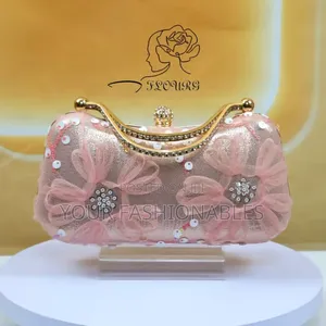 Elegant Stone Set Double Handle Clutch Purse