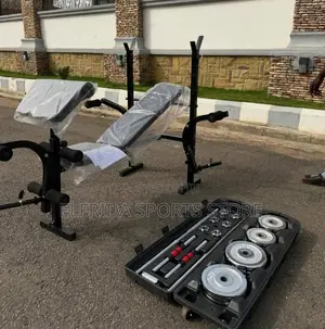 Adjustable Weight Bench With 50kg Barbell Weight Set – Complete Home S
