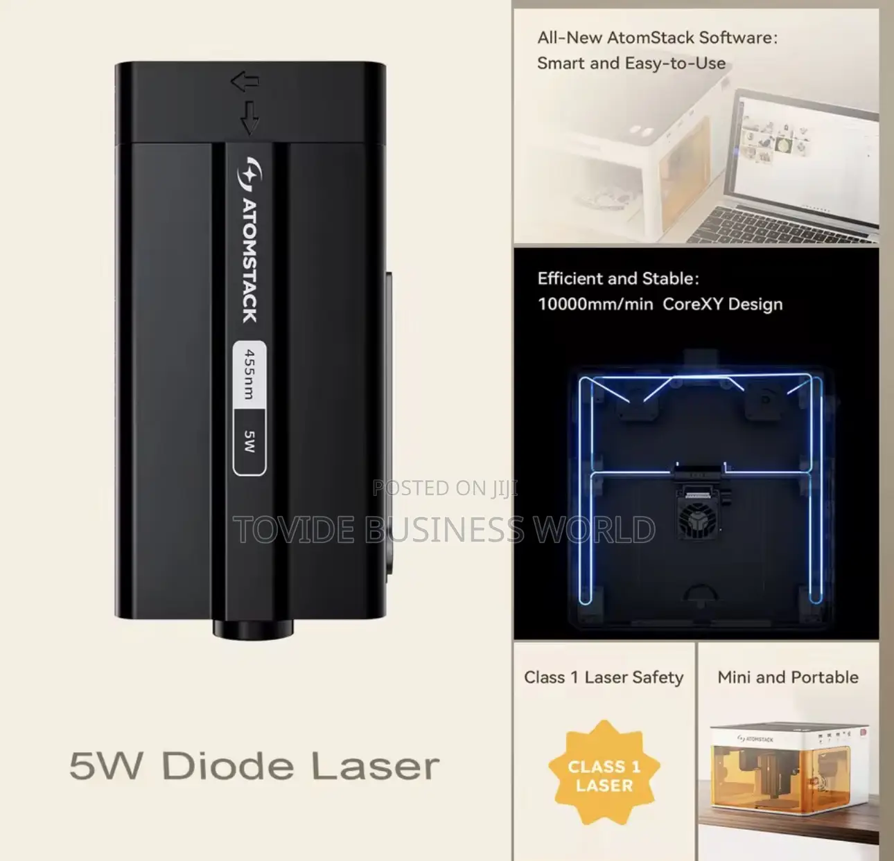 Atomstack P1 5w Laser Engraver Infrared Desktop Cutter Pc App Control