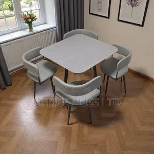 Square Dinning Table And 4 Chairs - Gray7