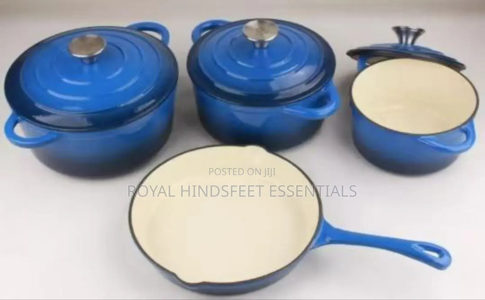 4 Set Enamel Coating Cast Iron Cookware