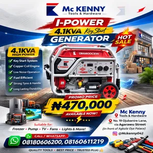 I Power 4.1kva Key Start Generator – Heavy Duty 🔥