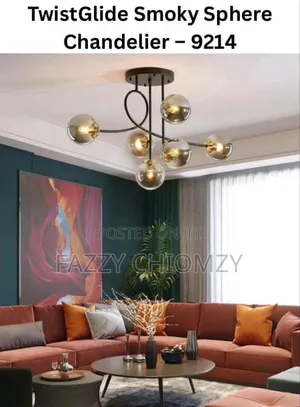 Twist Glide Smokey Sphere Chandelier