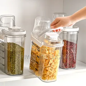 Transparent Airtight Food Grains Storage With Lids