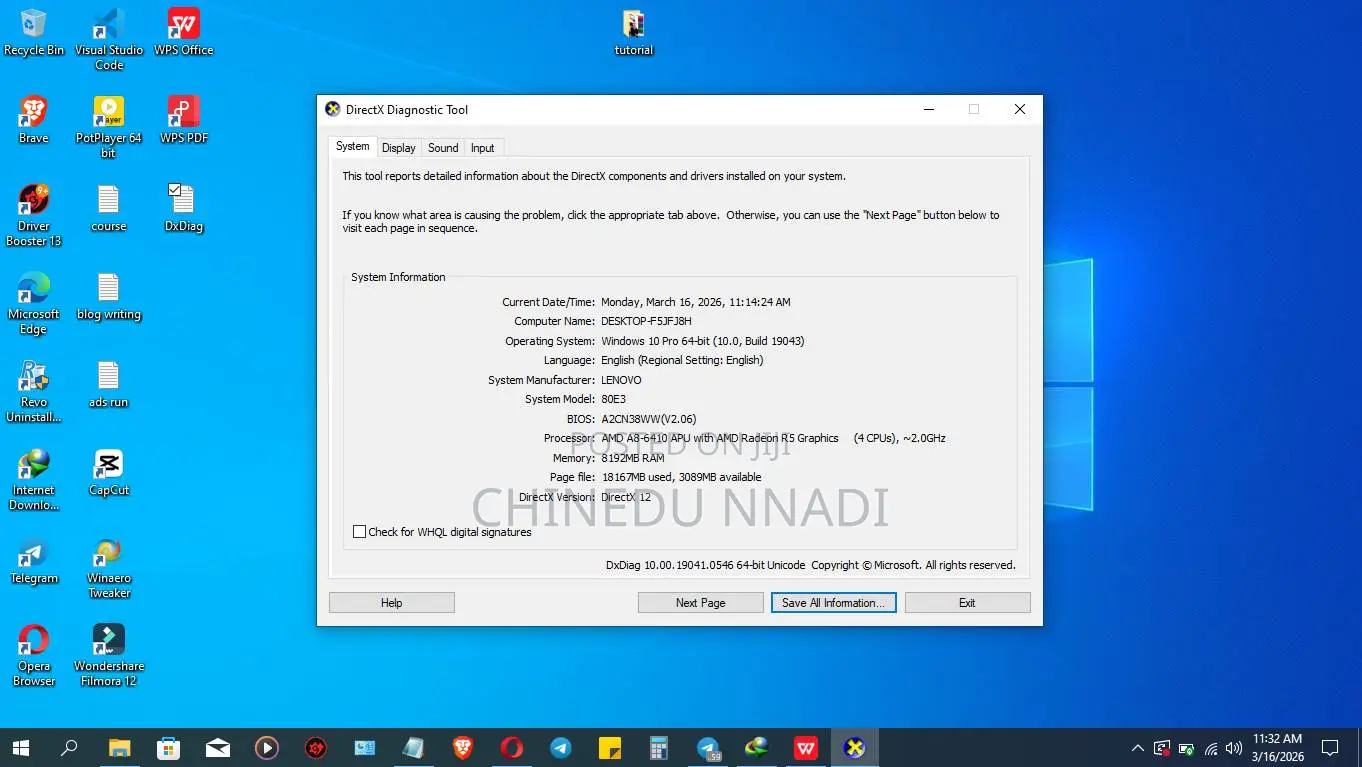 Laptop Lenovo A8 8GB AMD A8 SSD 128GB