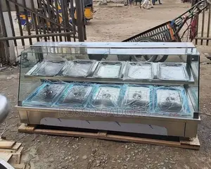 Food Display Showcase With 5 Stainless Steel Trays 5 Display Plates