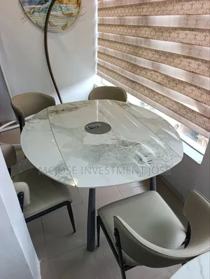 Modern Contemporary Dining Table Set by 6 Chairs With Heater.