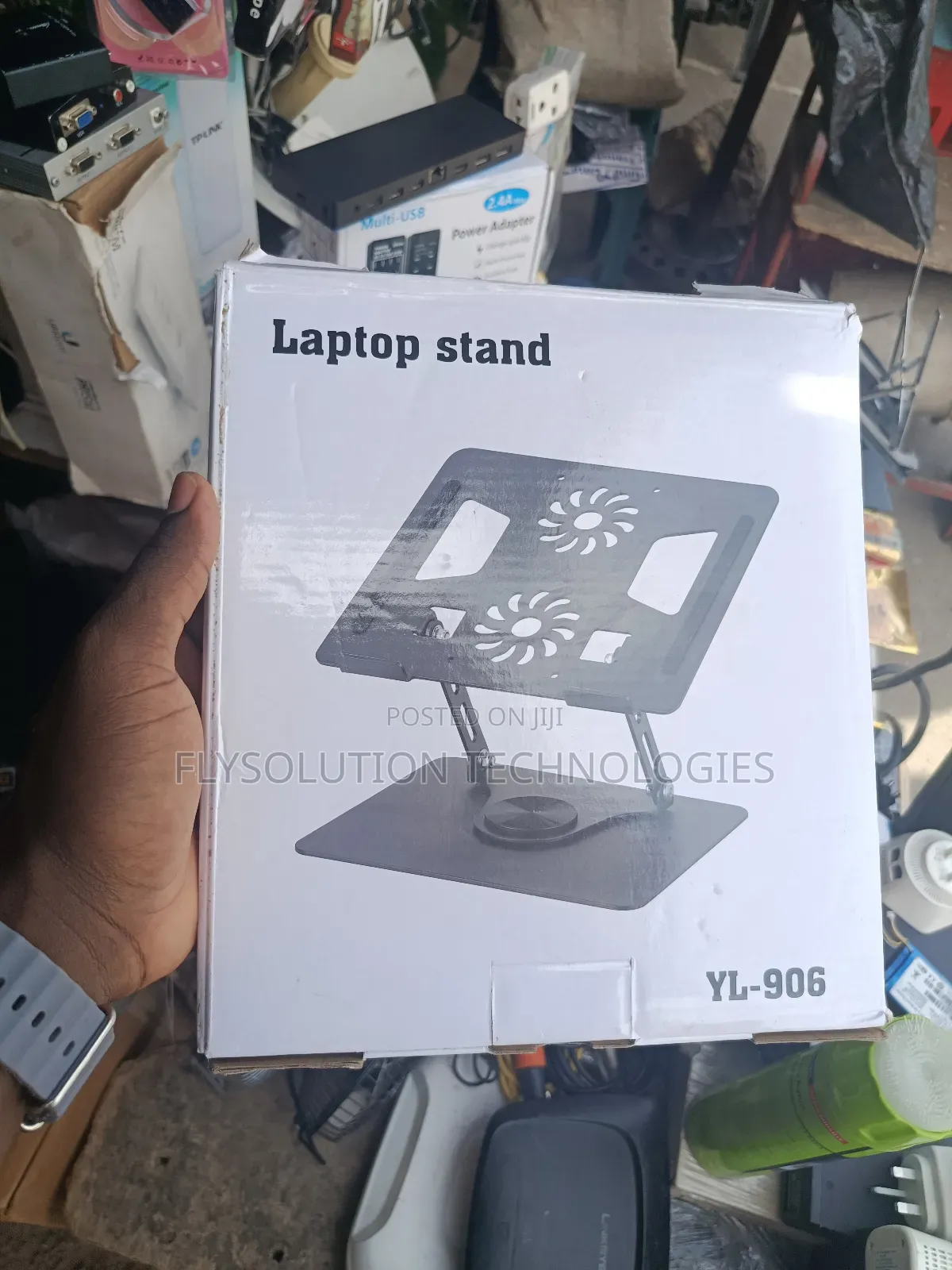 Yl-906 Adjustable Aluminum Laptop Stand With Cooling Fan