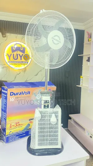 Duravolt 16"Inch Rechargeable Solar Standing Fan