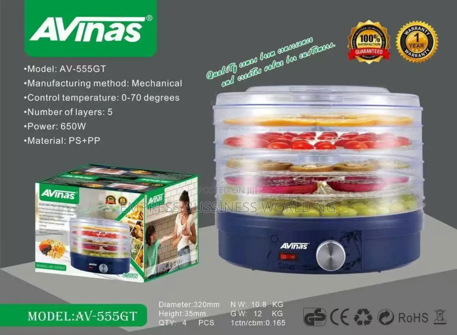 Quaility Avinas Food Dehydrator -5 Layers