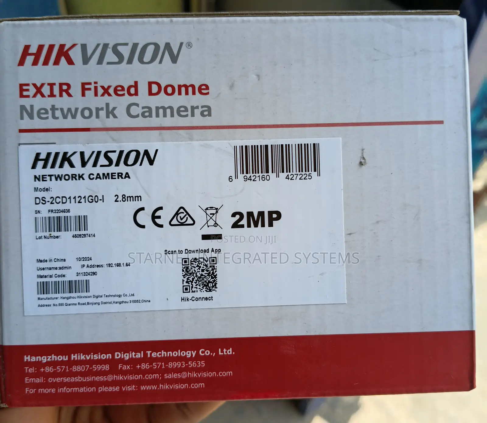 Hikvision CCTV 2mp Indoor Dome Ip Network Camera