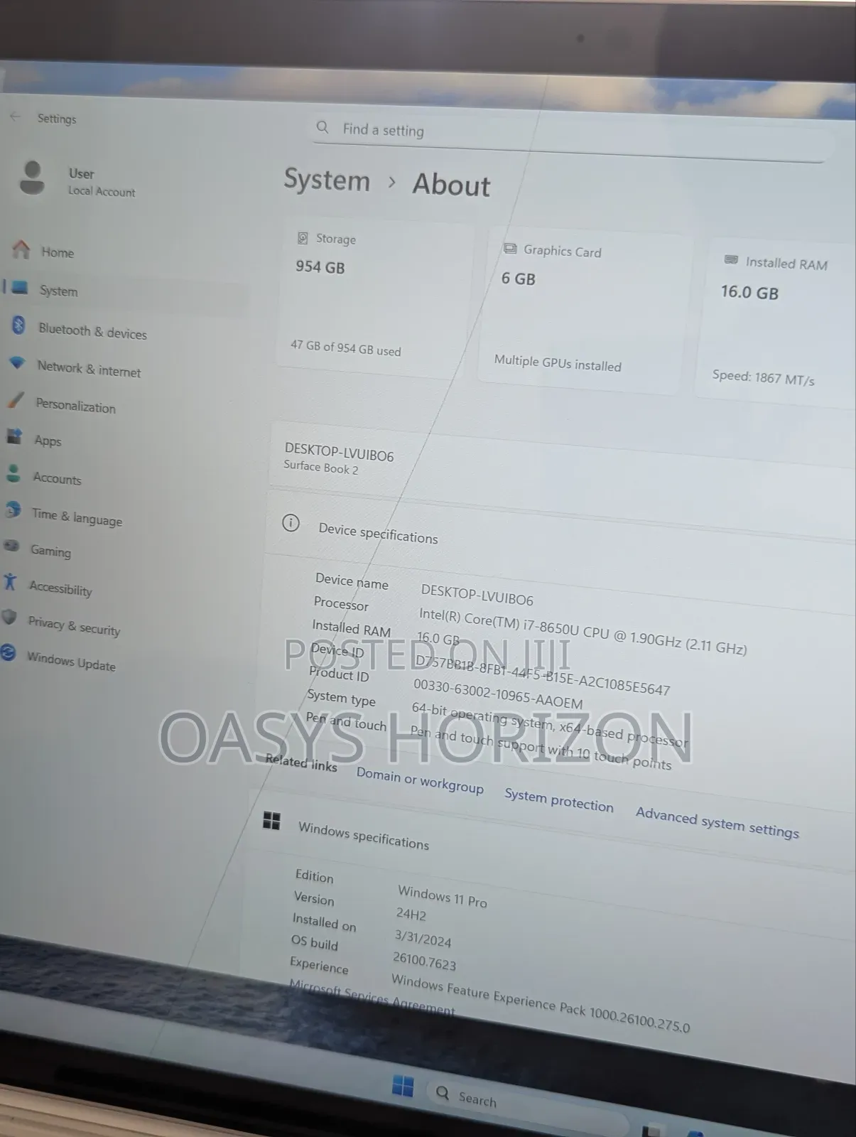 Laptop Microsoft Surface Book 2 16GB Intel Core i7 SSD 1T