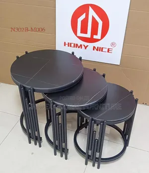 Marble Top 3 in 1 Side Stools With Metal Legs