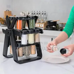 18pcs Jar Rotating Spice Rack