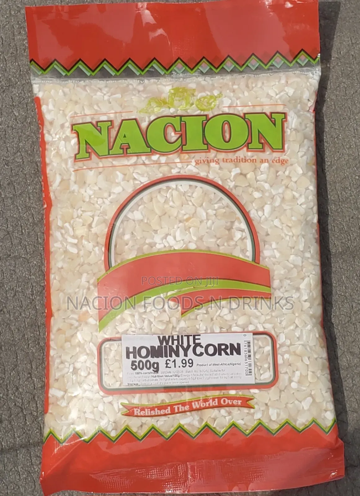 Nacion White Hominy Corn (White Egbo)