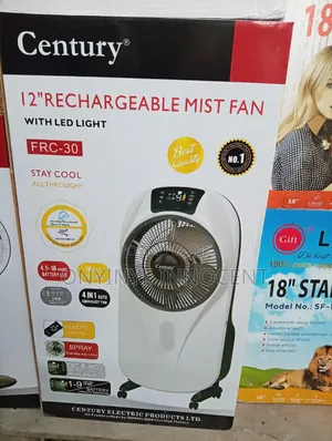 Century 12" Rechargeable Mist Fan With Led Light (Frc-30)